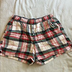 Plaid Women's Shorts - Red, Green, and White